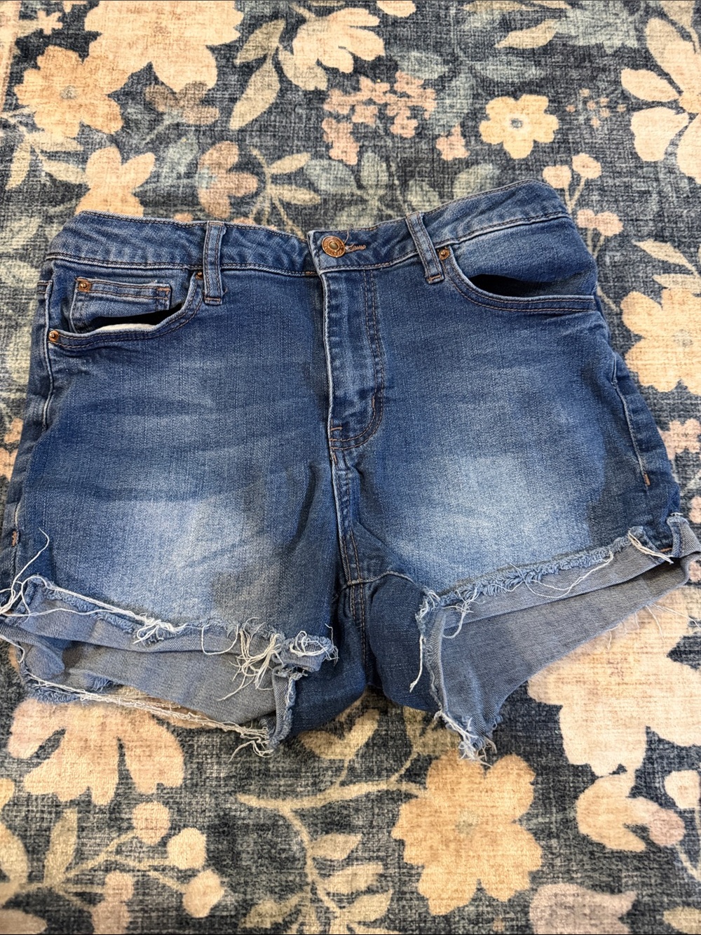 Soundgirl Blue Distressed Denim Jean Shorts